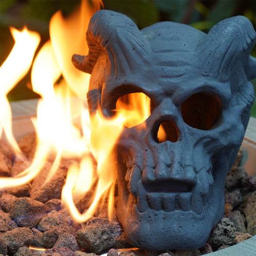 Refractory Materials Fireproof Imitated Human Fire Pit Skulls Gas Log For NG, LP Wood Fireplace, Firepit, Campfire, Halloween Decor, BBQ - EX-STOCK Canada