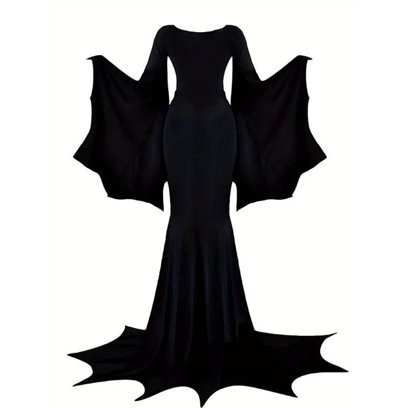Black Costume Womens Gothic Witch Bat Sleeve Dress Halloween Cosplay Costumes Vintage Carnival Party Outfit - EX-STOCK Canada