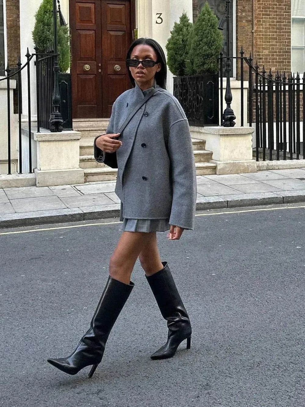 Fall Winter Double Breasted Solid Color Cashmere coat for women - EX-STOCK Canada