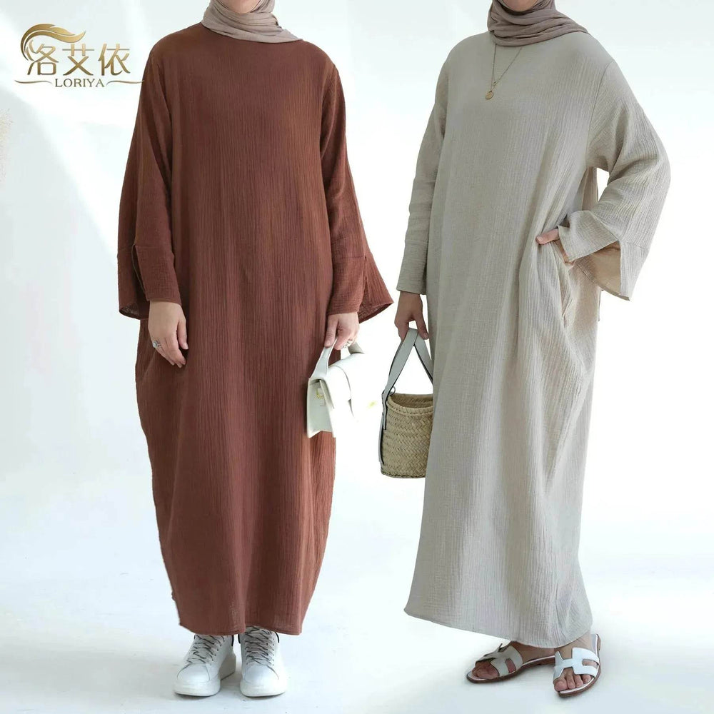 Plain Abaya Dress Eid Abaya 2025 Simple cotton abaya - EX-STOCK Canada