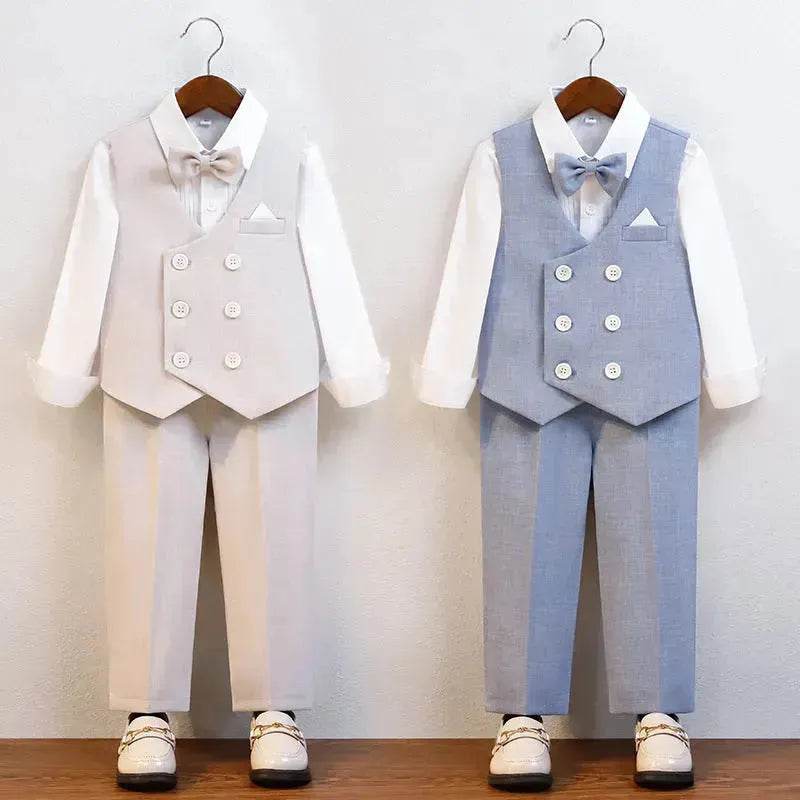 Children's Suit Vest Suit Gentleman Best Man suit 3 piece set outfit - EX-STOCK Canada