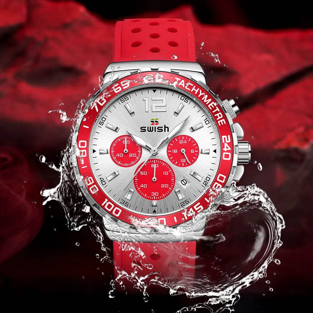 Men's Luminous Sports Breathable Hole Silicone Strap Six-pin Quartz Watch - EX-STOCK Canada