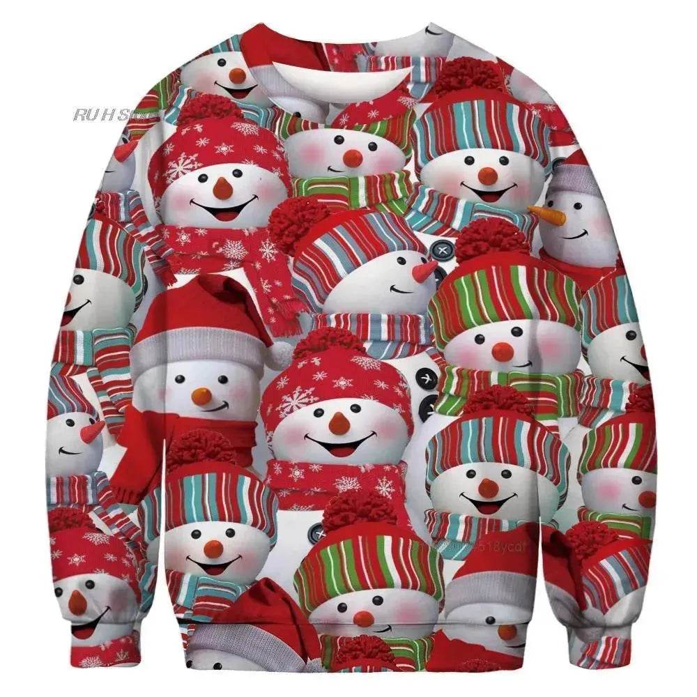 Ugly Christmas Sweater Santa Elf Couple Sweatshirt - EX-STOCK Canada