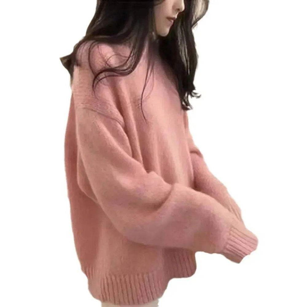 Fall Winter Round Neck Oversize Fleece Plush Pullover Sweater for women - EX-STOCK Canada