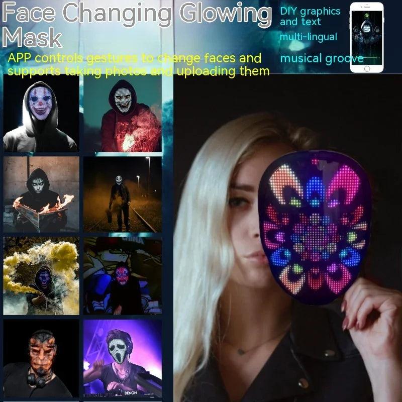 Halloween Face Masks Full Color LED Luminous Mask Face Changing Mask Party Bar Props EX-STOCK Canada