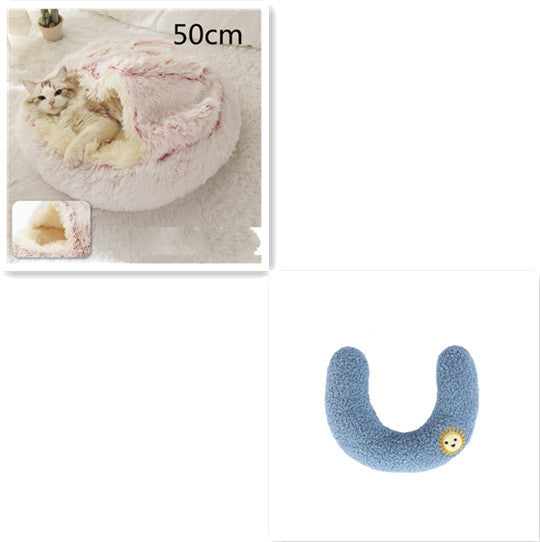 2 In 1 Dog And Cat Bed Pet Winter Bed Round Plush Warm Bed House Soft Long Plush Pets Bed Pet Products EX-STOCK Canada