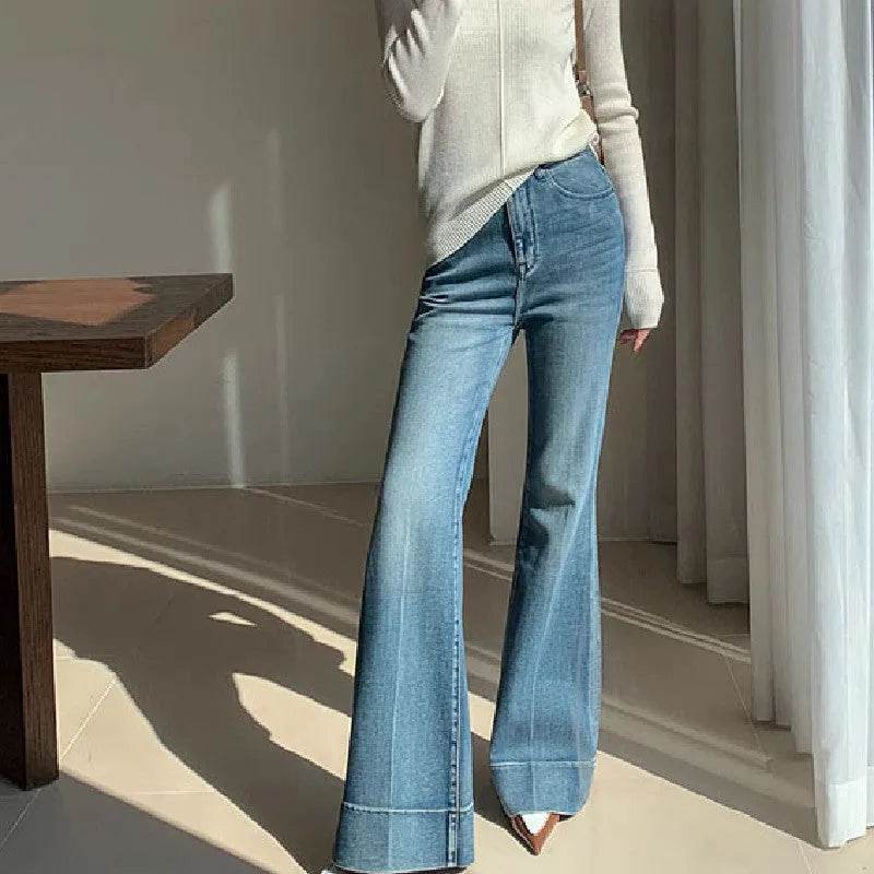 French Style Temperament Retro Washed Baggy Jeans Pant For Women - EX-STOCK Canada
