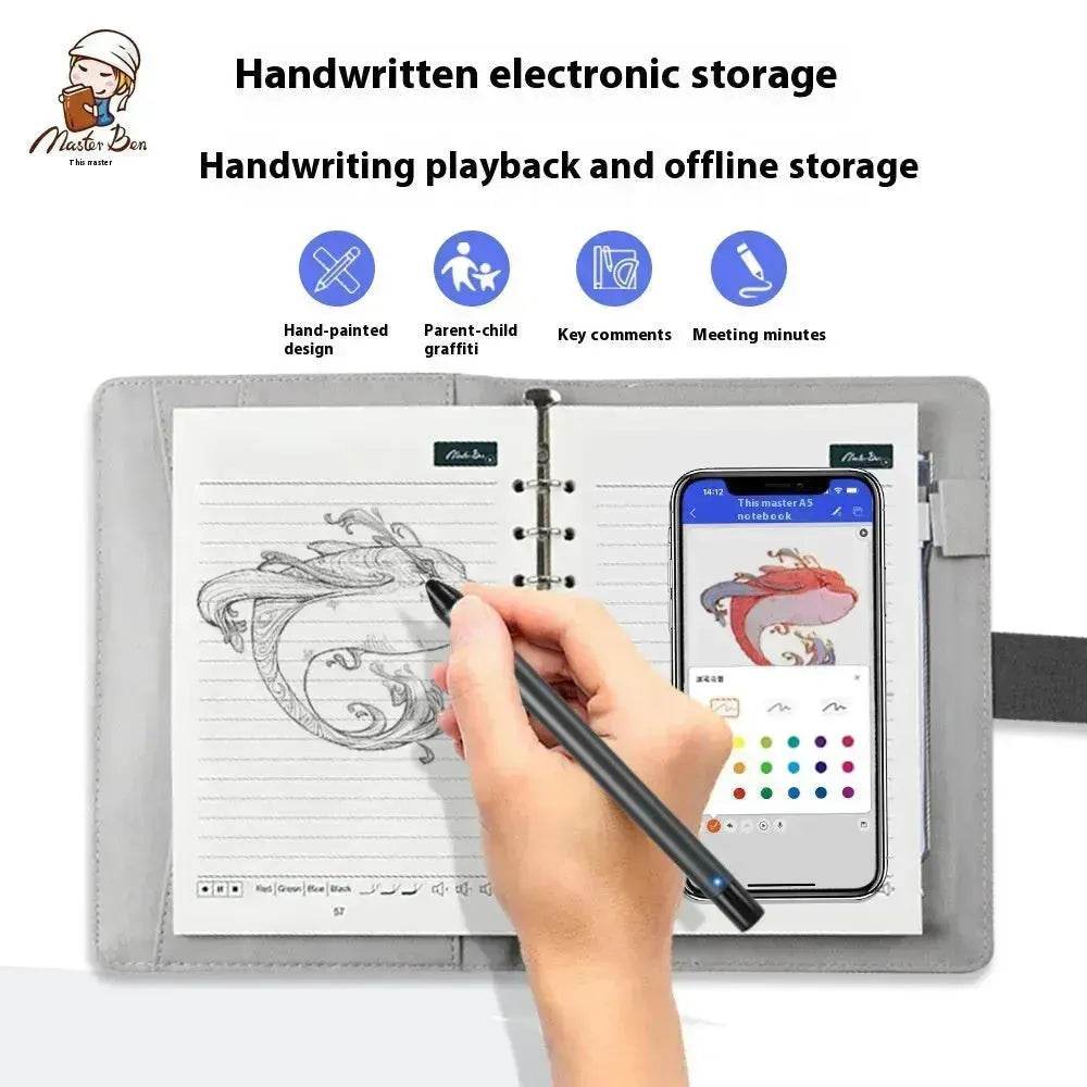 Handwriting Paper Screen Synchronization Smart Fingerprint Lock A5 Notebook - EX-STOCK Canada