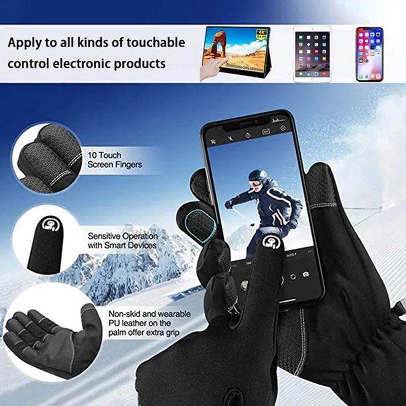 Winter Gloves Touchscreen Non-Slip Unisex Waterproof Windproof Warm Cycling Ski Sports Gloves Women Men - EX-STOCK Canada