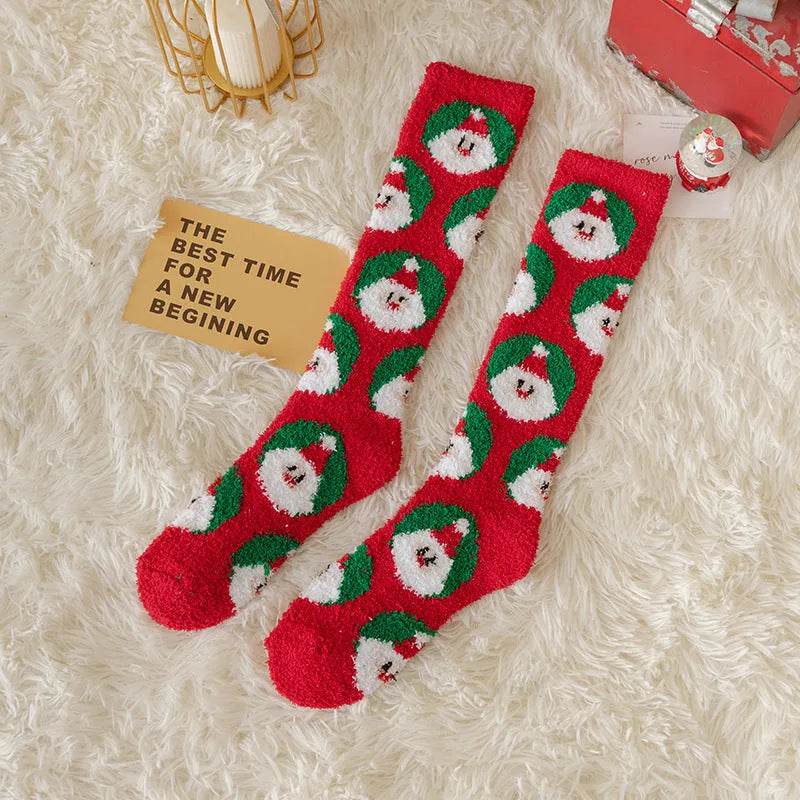 Coral Fleece Stockings Cartoon Thermal Christmas Room Socks - EX-STOCK Canada