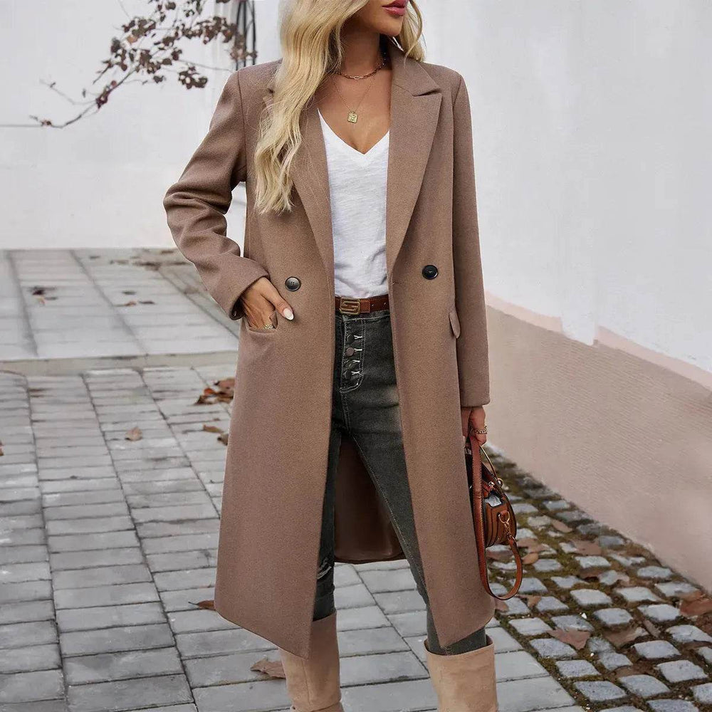 Winter Classy Lapel Trench Coat for women - EX-STOCK Canada
