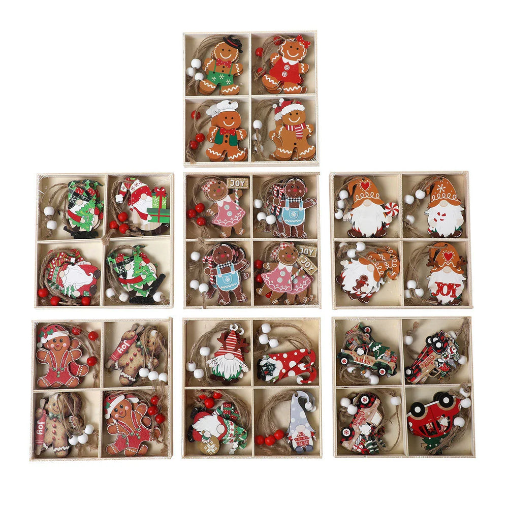 12 PCs Faceless Old Man Christmas Wooden Pendant Boxed Christmas Tree EX-STOCK Canada