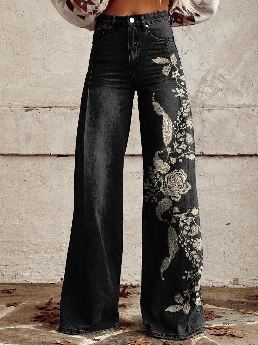 Pantalon décontracté en jean pour femmes grande taille européen et américain