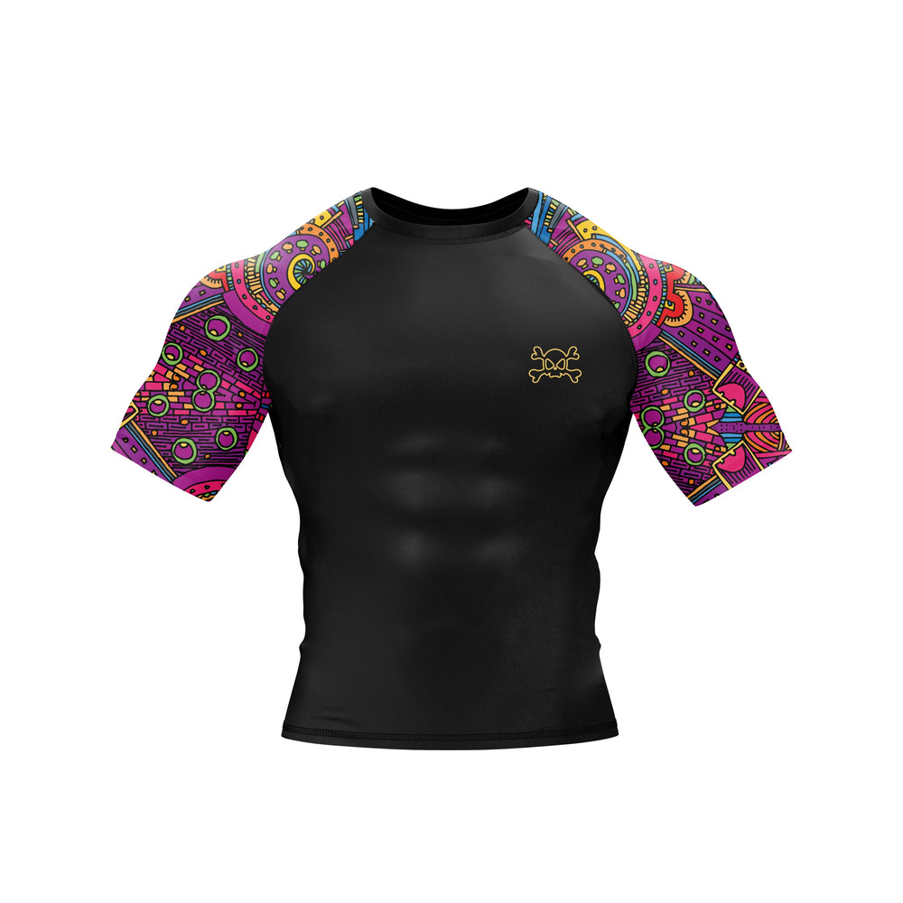 Men’s MMA Compression Rash Guard – Short Sleeve BJJ Grappling Training Shirt