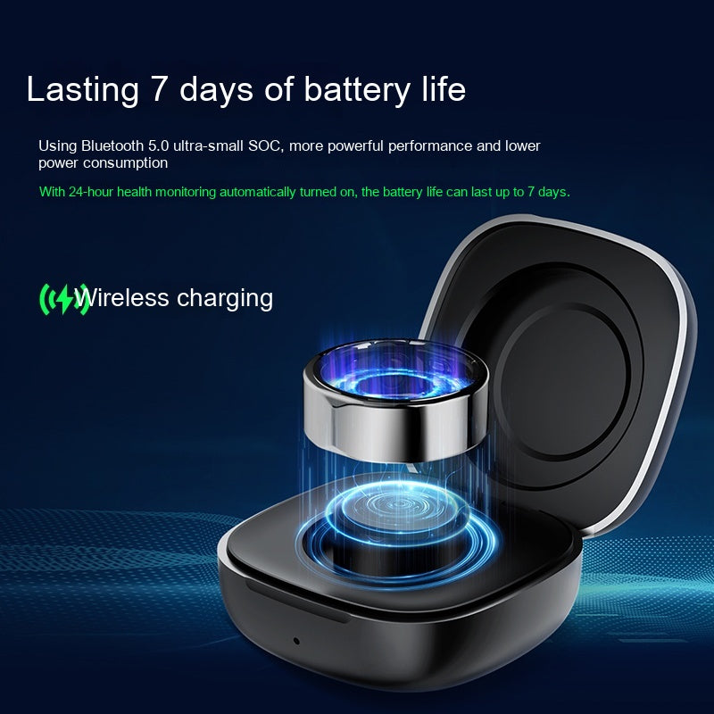 Smart Ring – Blood Sugar Testing, Sleep & Health Monitoring | Obsidian Black, Space Silver, Rose Gold