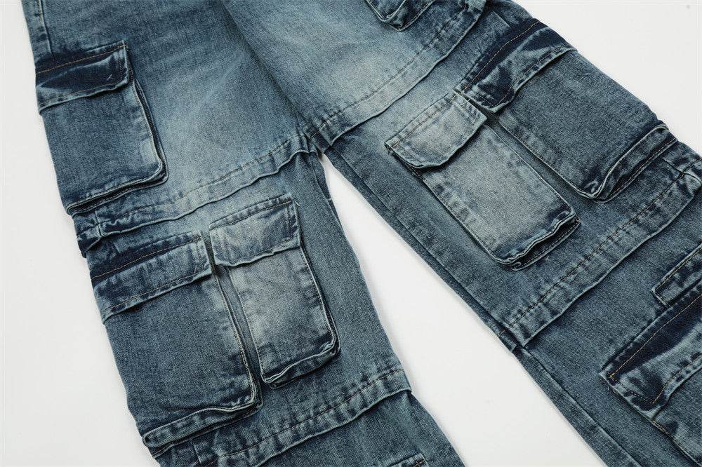 Functional Multi-pocket Tactical Tooling Denim Trousers Men Jeans - EX-STOCK Canada