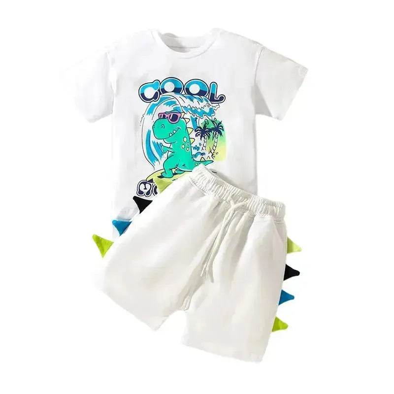 Boys' Short-sleeved Cartoon Cute Short Sleeve Shorts Two-piece for boys - EX-STOCK Canada