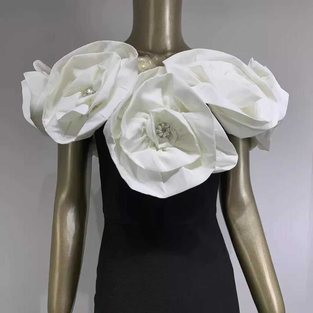 Women's Bandage White Large Flower Dress EX-STOCK Canada