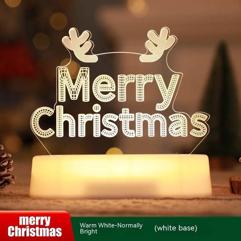 Christmas Decoration 3D Lamp Acrylic LED Night Lights New Year Valentines Day Christmas Kids Gift Christmas Ornaments - EX-STOCK Canada