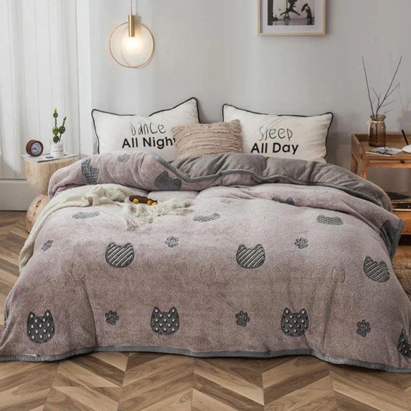 Plush Thick Snowflake Duvet Cover Single Piece Flannel EX-STOCK Canada