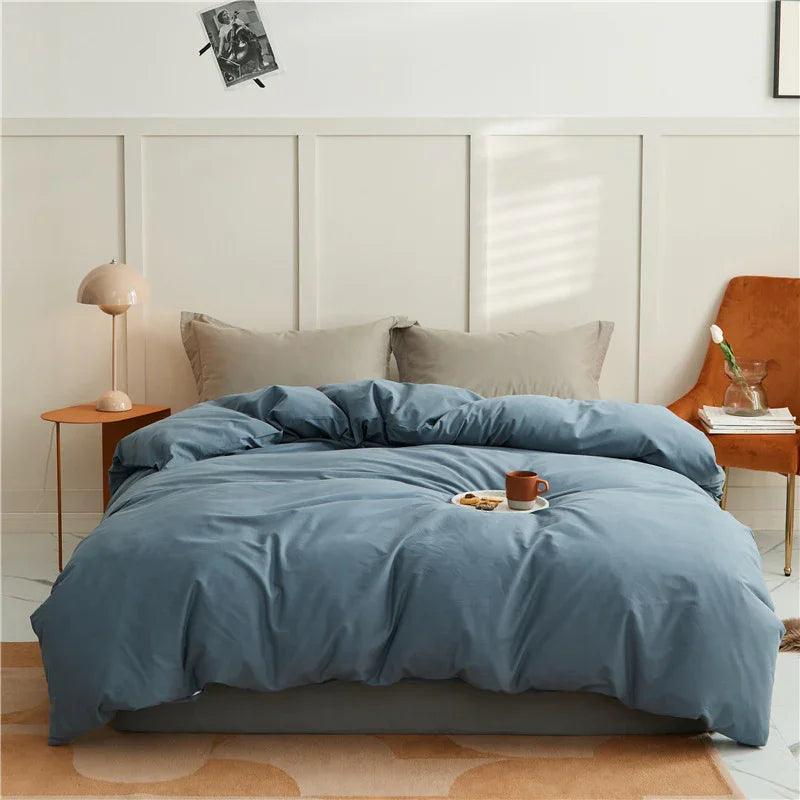 100 Cotton Sanding Duvet Cover Autumn And Winter Thickening Solid Color EX-STOCK Canada