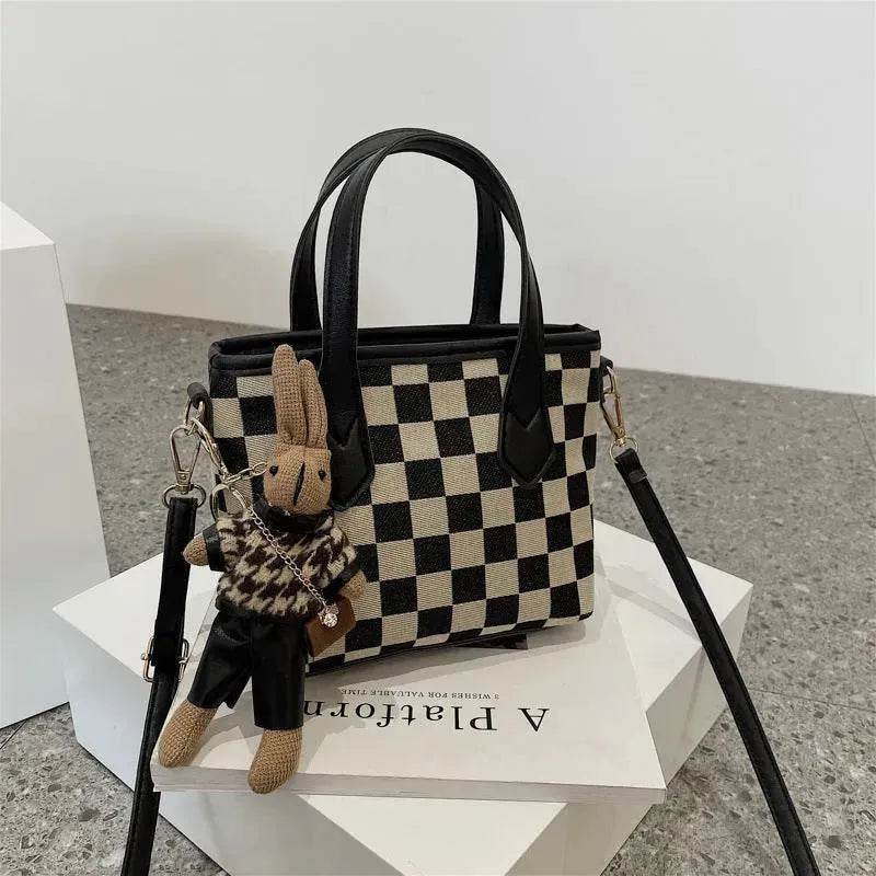 Fashion Houndstooth Shoulder Bags Portable Checkerboard Handbags All-match Messenger Crossbody Bag Women - EX-STOCK Canada