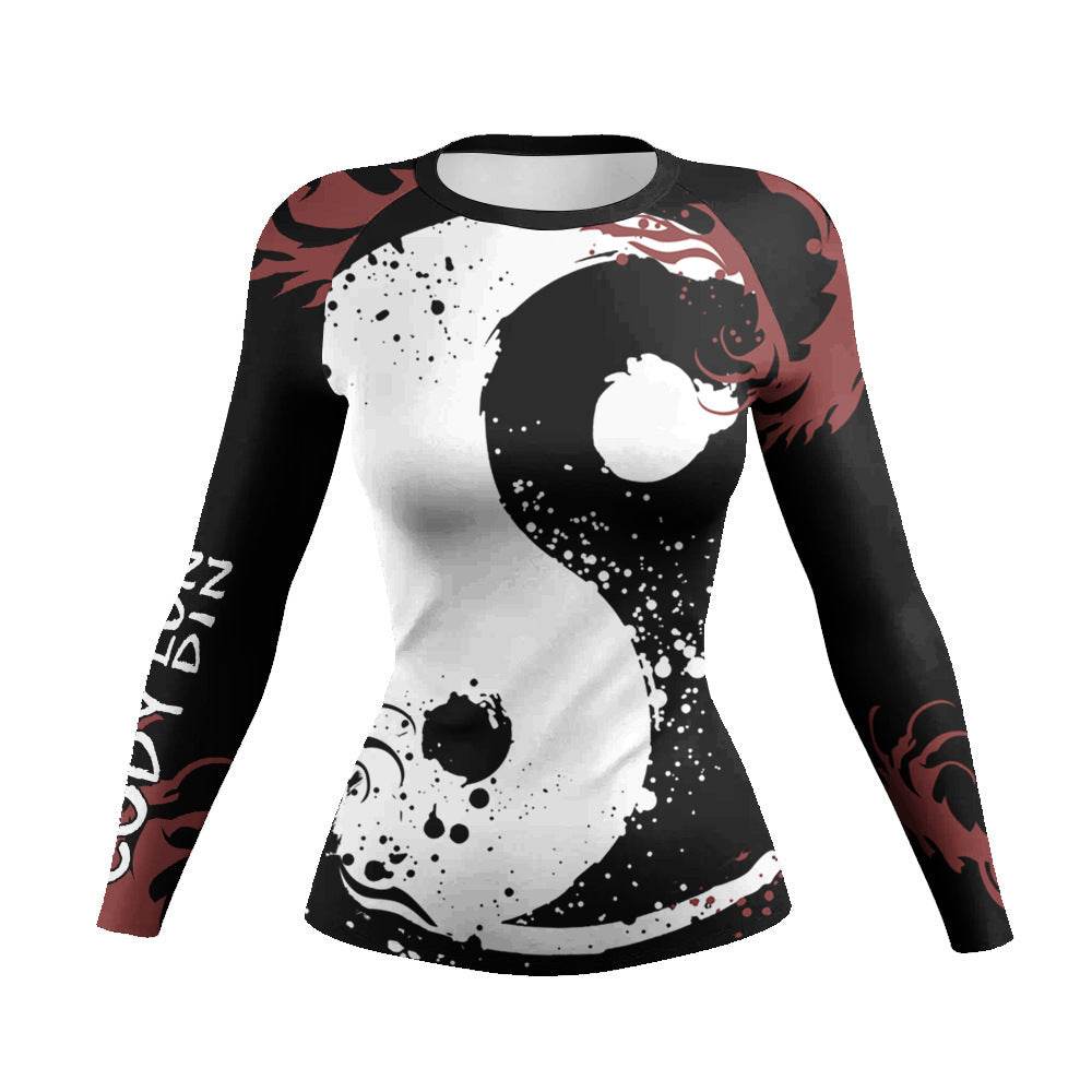 Printed Slim Fit Long Sleeve Workout Tops for Women - EX-STOCK Canada