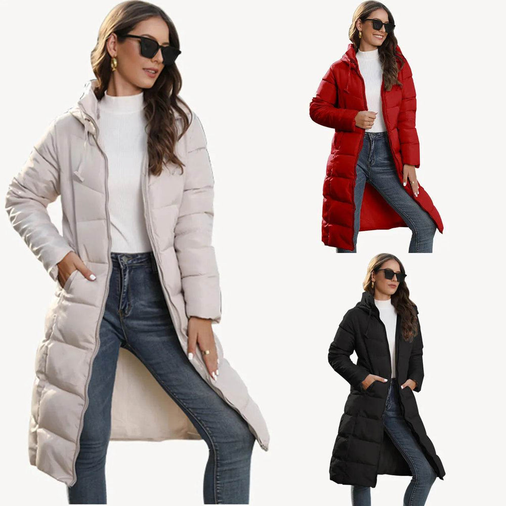 Mid Length Cotton Padded Hoodie Puffer Winter Jacket for women - EX-STOCK Canada