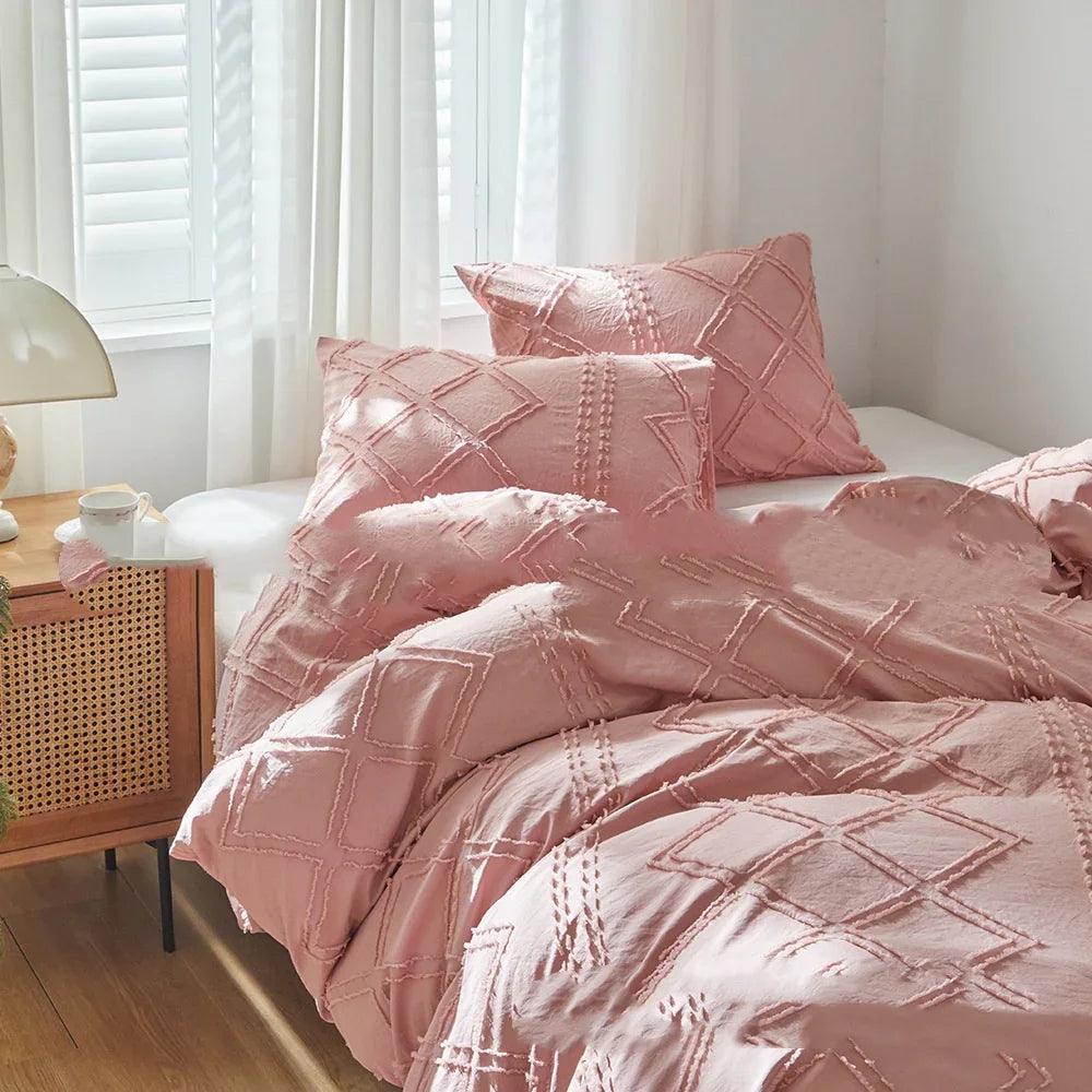 Cut Flower Geometric Simple Pure Color Duvet Cover Pillowcase EX-STOCK Canada