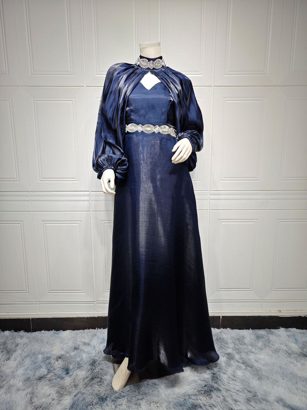 Robe Abaya féminine en satin de soie brillante à deux pièces pour perçage chaud - EX-STOCK Canada