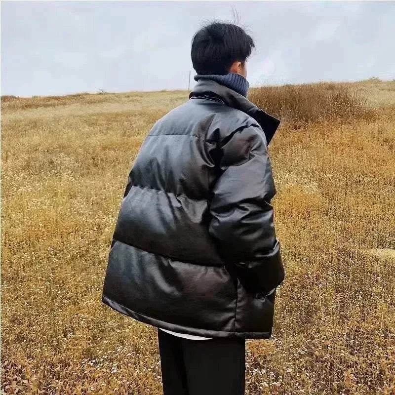Winter Men's Down Cotton-padded Winter Coat Thick Black Puffer Jacket - EX-STOCK Canada