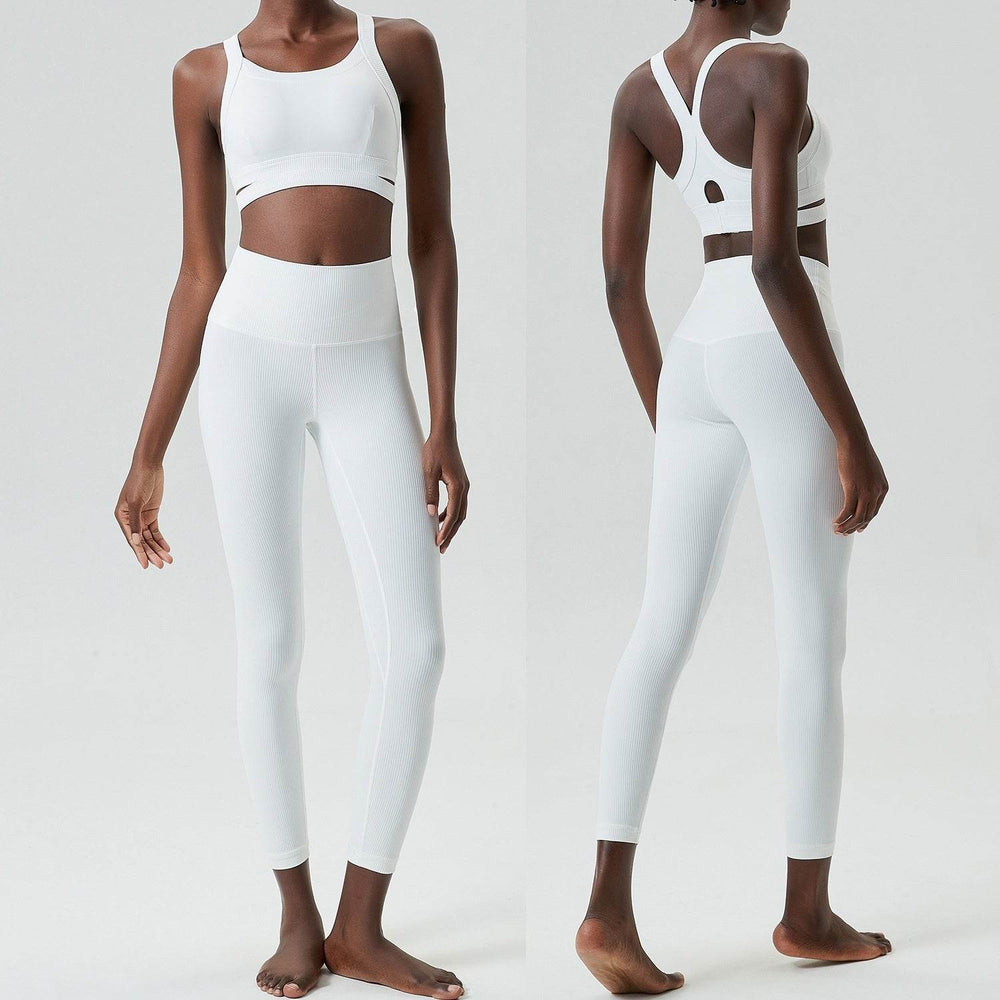 2pcs set Yoga Clothes Sleeveless Crop Workout top and Gym Leggings - EX-STOCK Canada