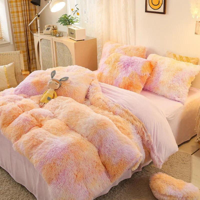 Mink Velvet Four Piece Set Long Plush Crystal Velvet Duvet Cover EX-STOCK Canada