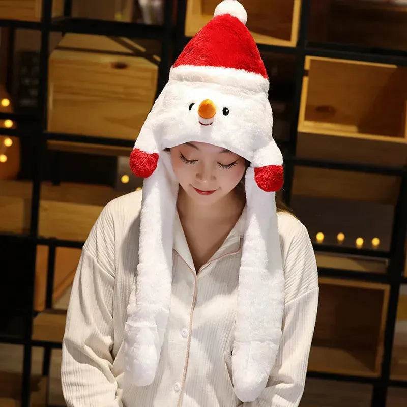 Novel Movable Christmas Hat Winter Cute Santa Claus Snowman Elk Hat - EX-STOCK Canada
