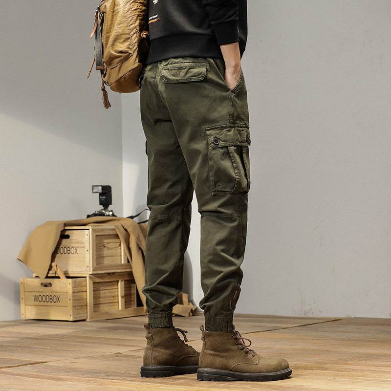 New Retro Ankle-tied Loose Overalls Versatile Casual Cargo Pant men - EX-STOCK Canada