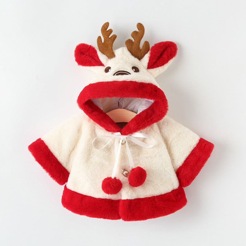 Winter New Thickened Fleece Girls' Cape | EX-STOCK product gallery photo 2