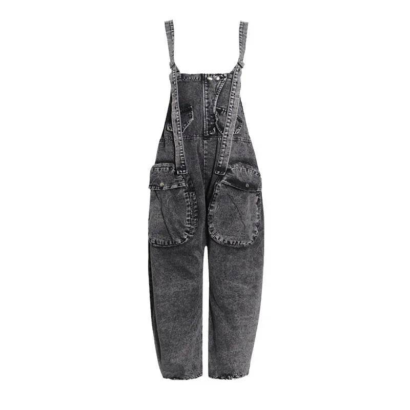 Personality Street Tooling Style Overall Baggy Jeans Pant Women - EX-STOCK Canada