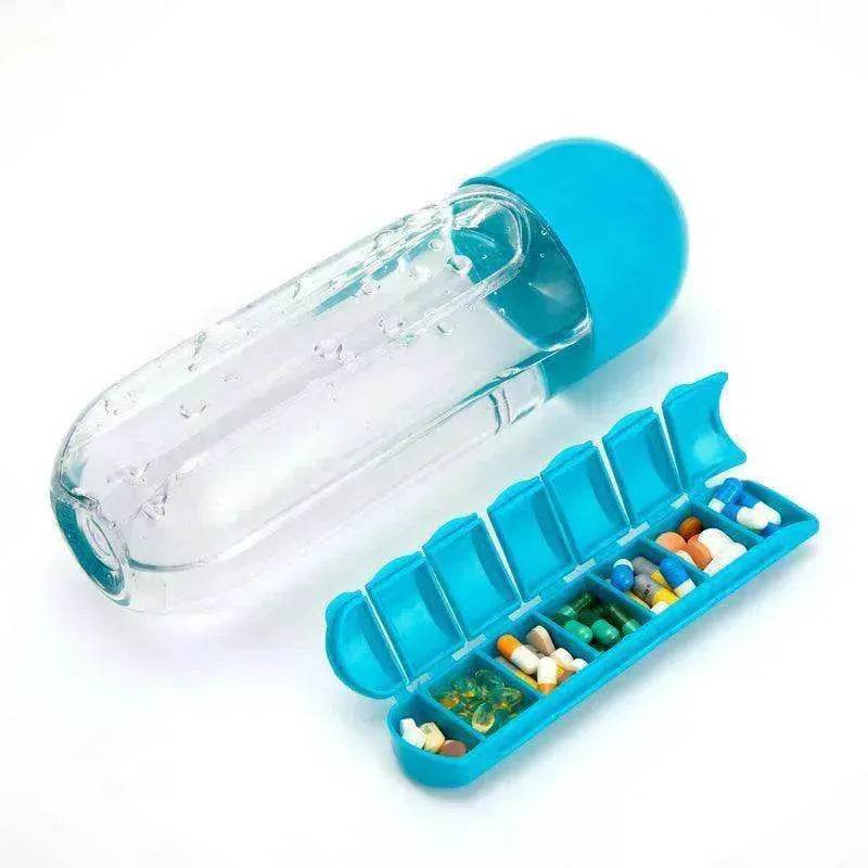 7-Day Pillbox Water Bottle Travel Organizer - EX-STOCK Canada
