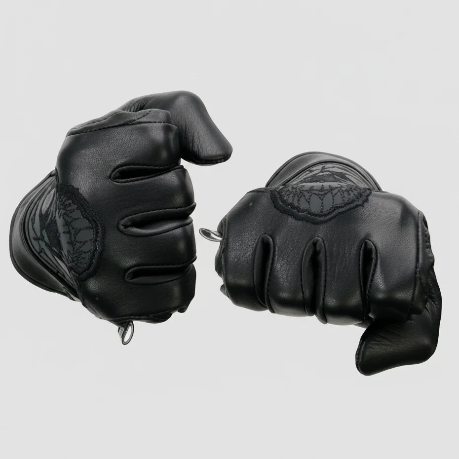 Gants réfléchissants BOL/Open Road pour hommes avec crâne
