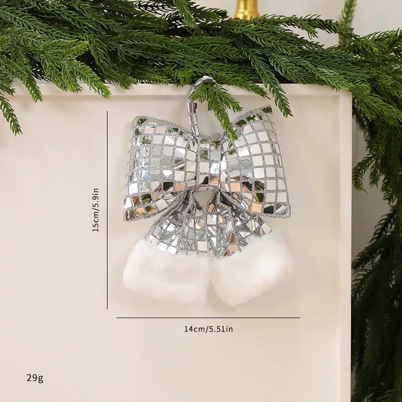 Mirror Bow Christmas Tree Decoration EX-STOCK Canada