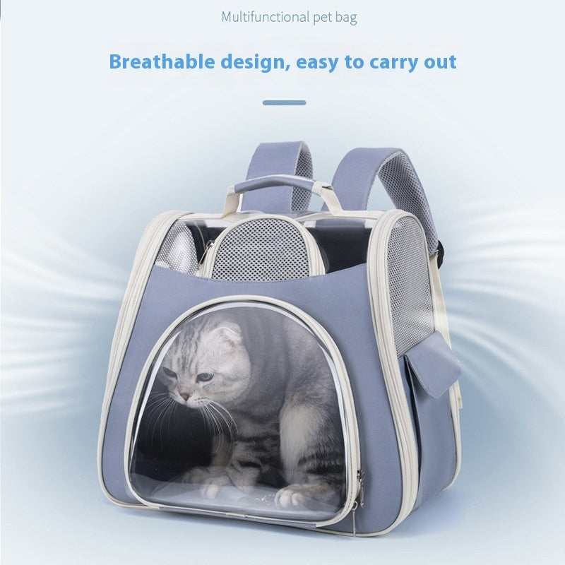 Foldable Transparent Pet Carrier Bag – Breathable Travel Bag for Cats & Small Dogs | 5 Colours