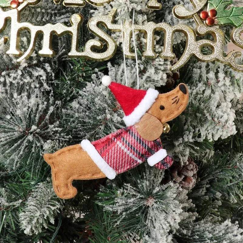 Christmas Decorations Dressing Sausage Dog Small Pendant - EX-STOCK Canada