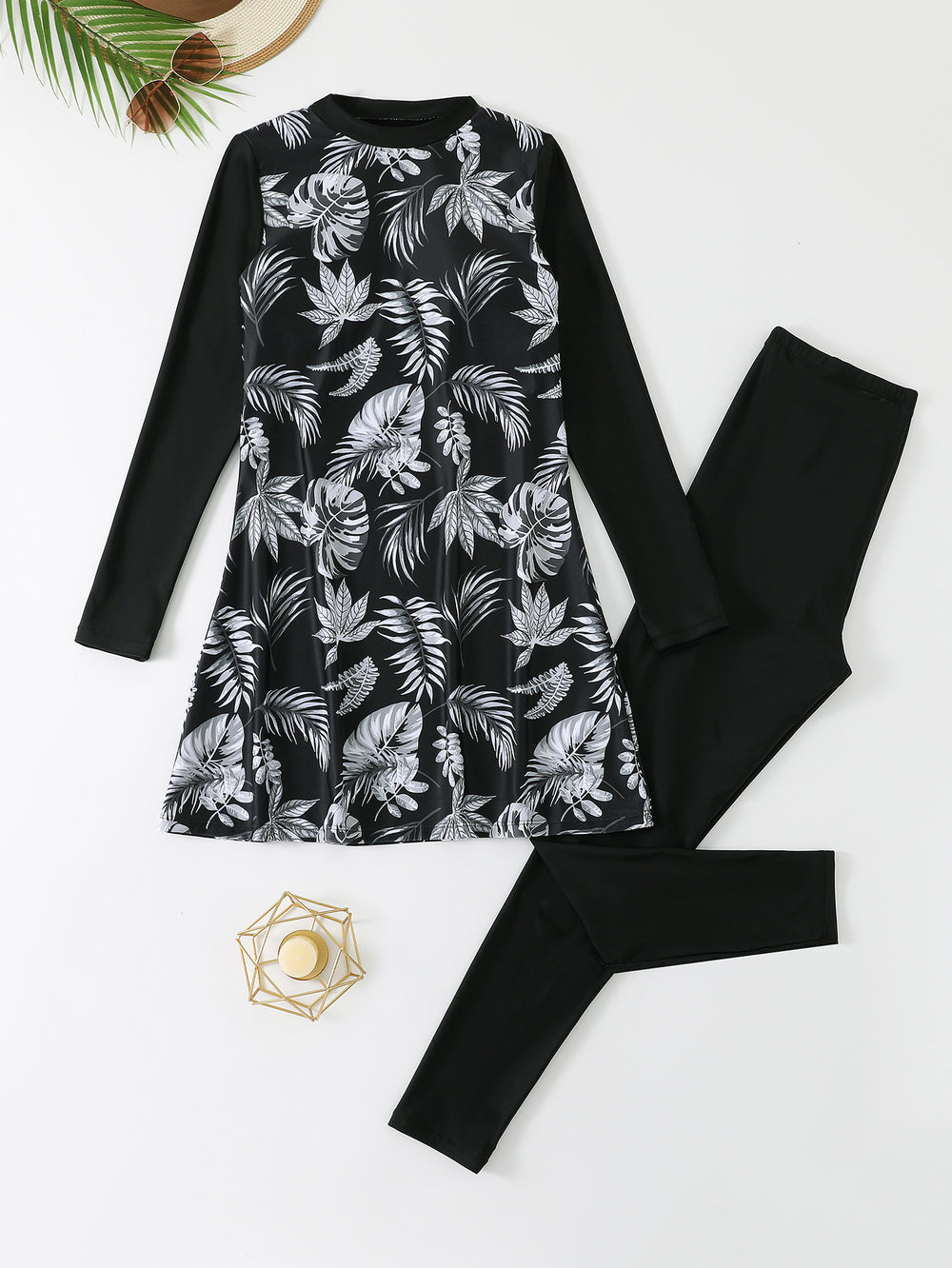 Muslim Women's Long-sleeved Trousers Two-piece Swimsuit - EX-STOCK Canada