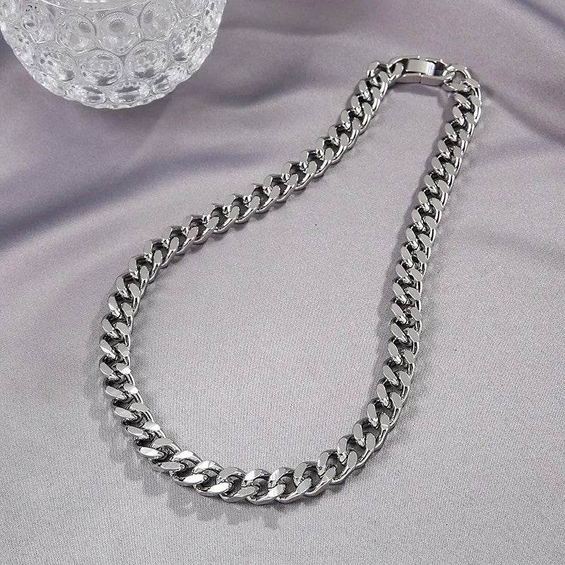 Thick Cuban Link Chain Titanium Steel Necklace Clavicle Chain - EX-STOCK Canada