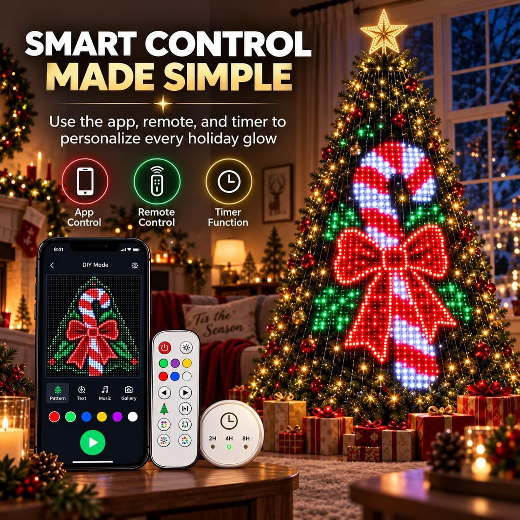 Smart Animated Christmas Tree & Curtain LED Lights