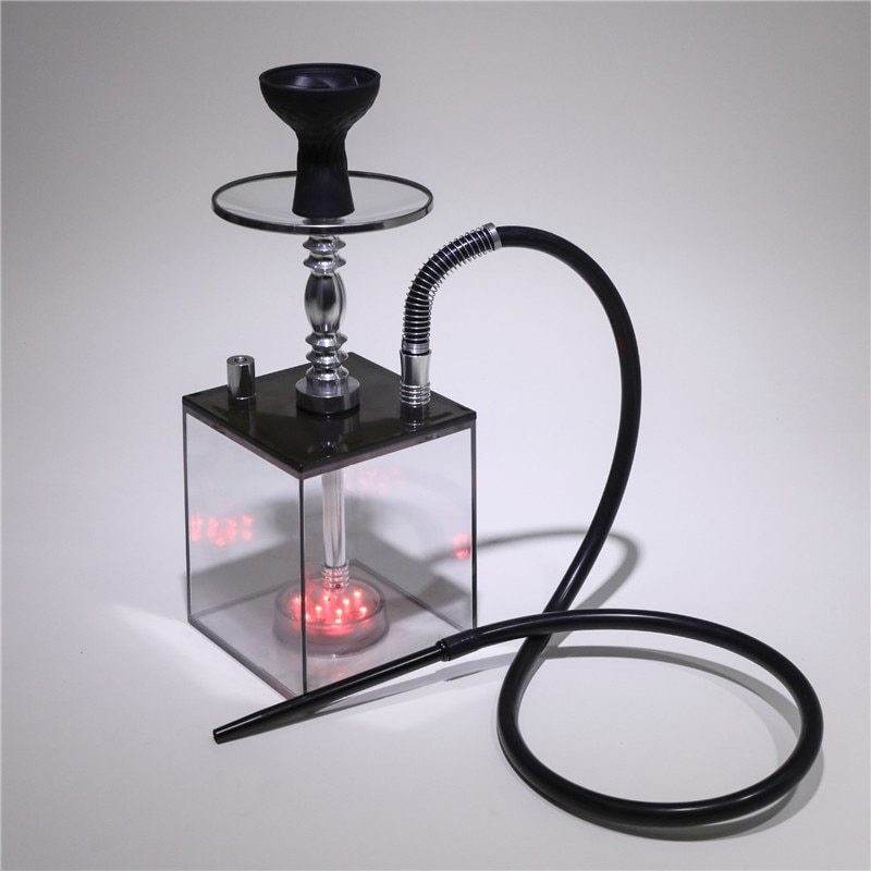 Arabic hookah with light full set of acrylic LED square pot - EX-STOCK Canada