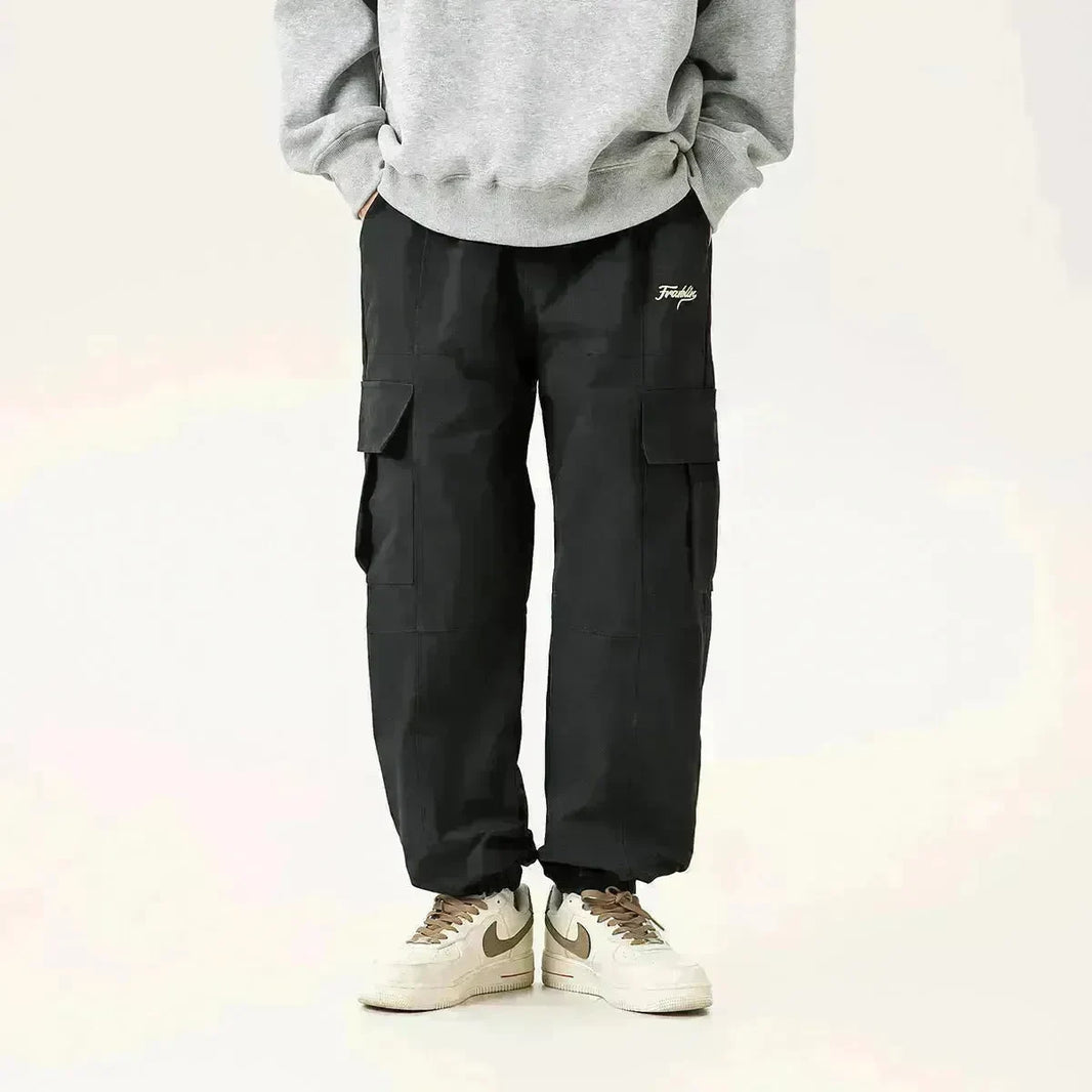 Autumn Outdoor Retro Pocket Overalls Men's Loose Straight Casual Cargo Pant - EX-STOCK CANADA