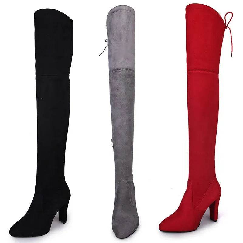 Black Knee High Boots For Women Shoes High Heel Long Boots - EX-STOCK Canada