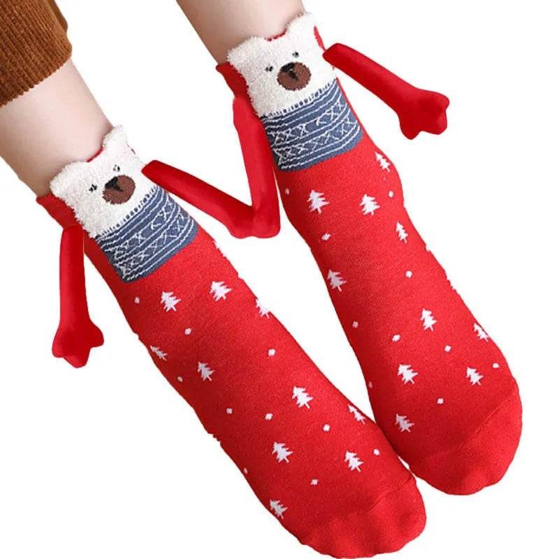 Hand Holding Couple Magnetic Handle Christmas Stockings - EX-STOCK Canada