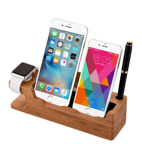 Wooden Table Desktop Dual Phone Holder - EX-STOCK CANADA